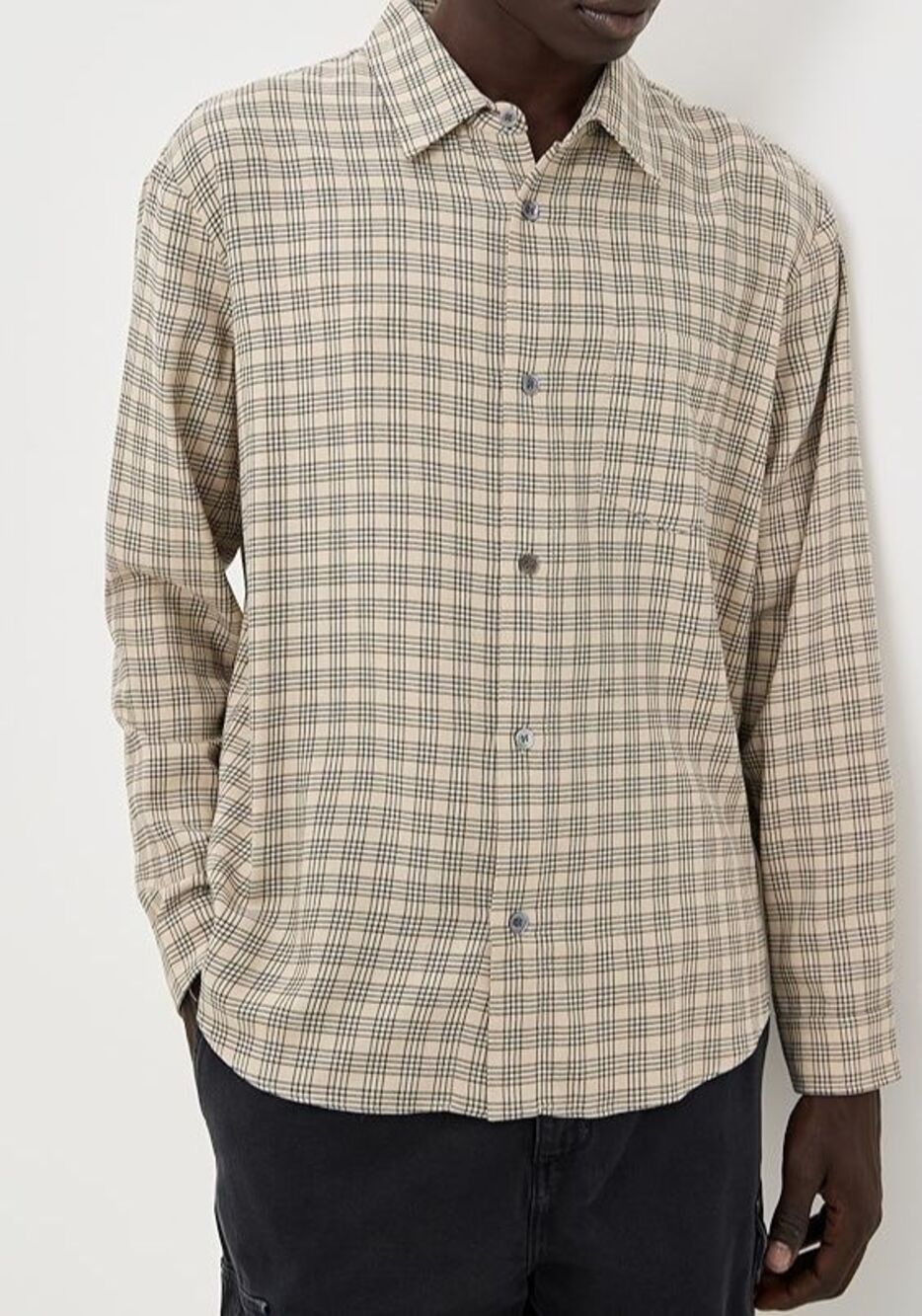 JOHN ELLIOTT Button Up Shirt Mens Size 4 XL Tan Prato Check Pocket CLOAK $448